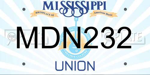 MDN232 Mississippi License Plate