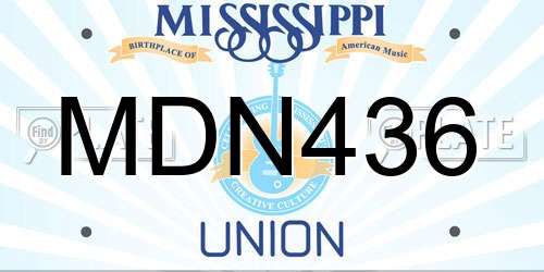 MDN436 Mississippi License Plate