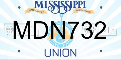 MDN732 Mississippi License Plate