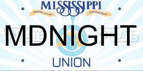 MDNIGHT Mississippi License Plate