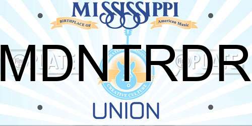 MDNTRDR Mississippi License Plate