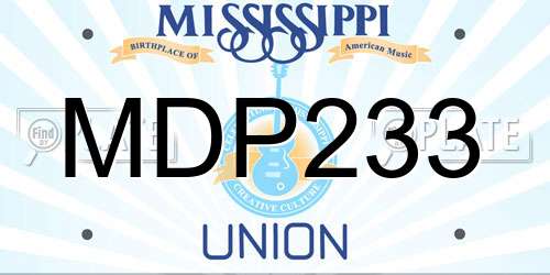 MDP233 Mississippi License Plate
