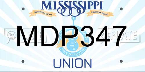 MDP347 Mississippi License Plate