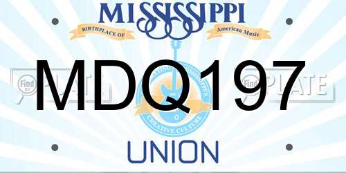 MDQ197 Mississippi License Plate