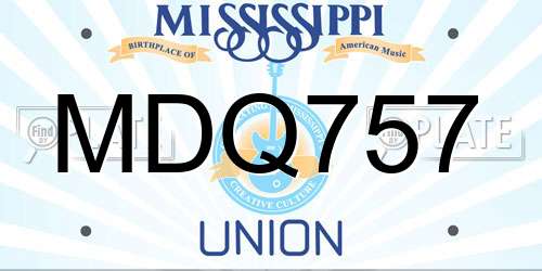 MDQ757 Mississippi License Plate