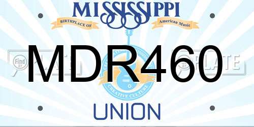 MDR460 Mississippi License Plate