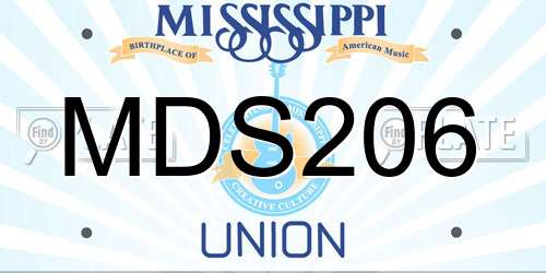 MDS206 Mississippi License Plate