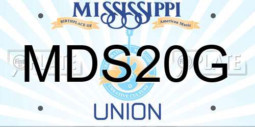 MDS20G Mississippi License Plate
