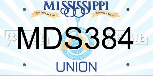 MDS384 Mississippi License Plate