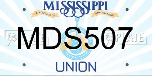 MDS507 Mississippi License Plate