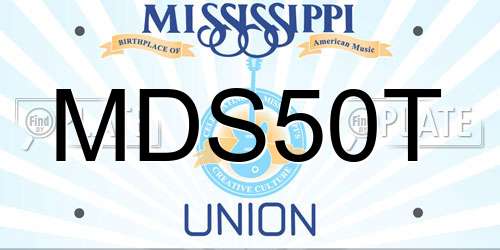 MDS50T Mississippi License Plate