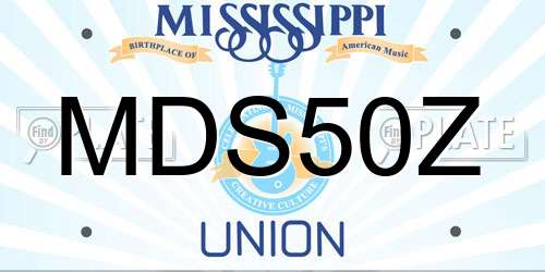 MDS50Z Mississippi License Plate