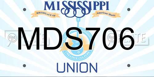 MDS706 Mississippi License Plate