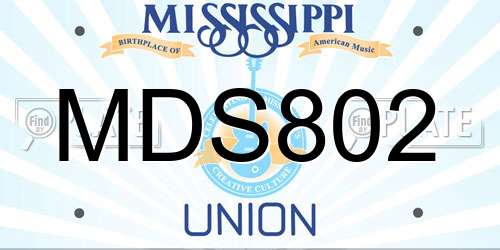 MDS802 Mississippi License Plate