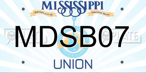 MDSB07 Mississippi License Plate