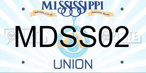 MDSS02 Mississippi License Plate