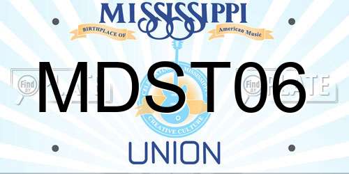 MDST06 Mississippi License Plate