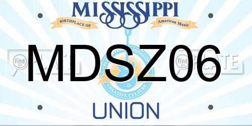 MDSZ06 Mississippi License Plate