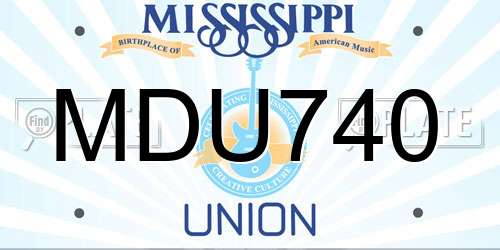 MDU740 Mississippi License Plate
