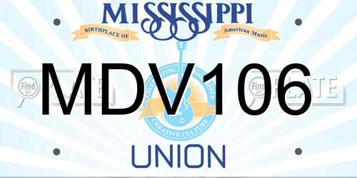 MDV106 Mississippi License Plate