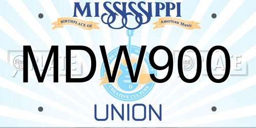 MDW900 Mississippi License Plate