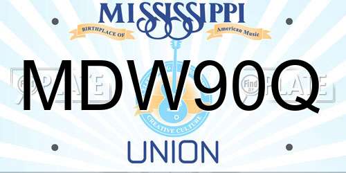 MDW90Q Mississippi License Plate