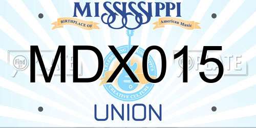 MDX015 Mississippi License Plate