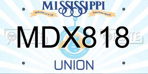 MDX818 Mississippi License Plate