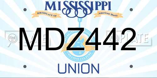 MDZ442 Mississippi License Plate