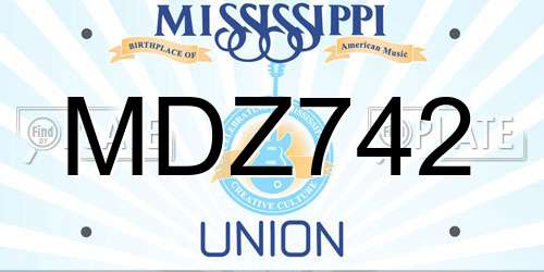 MDZ742 Mississippi License Plate