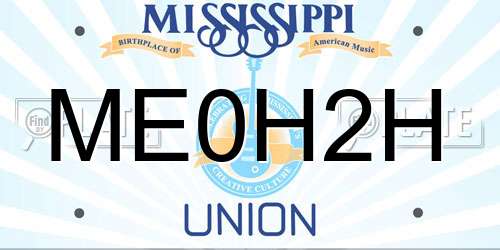 ME0H2H Mississippi License Plate
