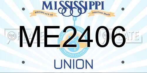 ME2406 Mississippi License Plate
