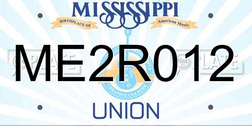 ME2R012 Mississippi License Plate