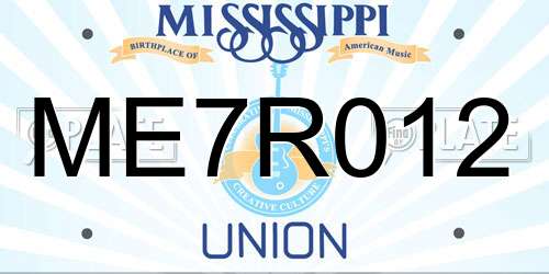 ME7R012 Mississippi License Plate