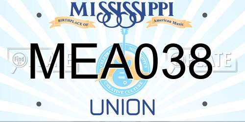 MEA038 Mississippi License Plate