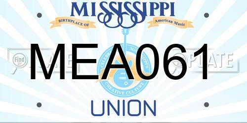 MEA061 Mississippi License Plate