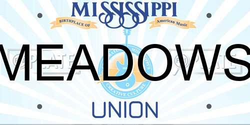 MEADOWS Mississippi License Plate
