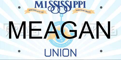 MEAGAN Mississippi License Plate