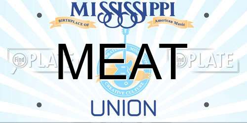 MEAT Mississippi License Plate