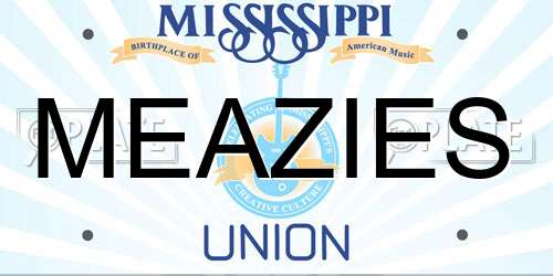 MEAZIES Mississippi License Plate