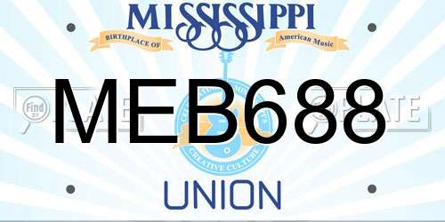 MEB688 Mississippi License Plate