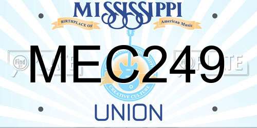 MEC249 Mississippi License Plate
