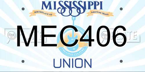 MEC406 Mississippi License Plate