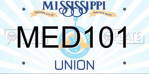 MED101 Mississippi License Plate