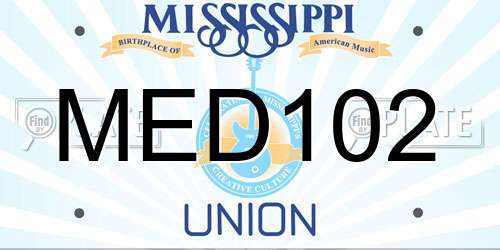 MED102 Mississippi License Plate