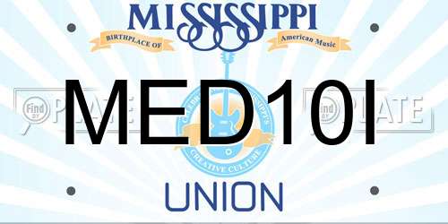 MED10I Mississippi License Plate