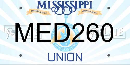 MED260 Mississippi License Plate
