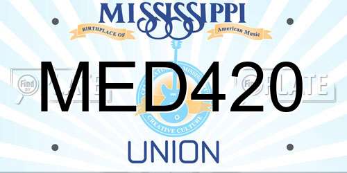 MED420 Mississippi License Plate