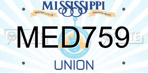 MED759 Mississippi License Plate