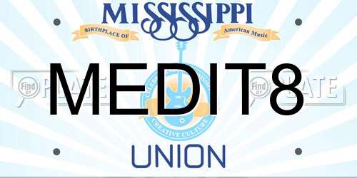MEDIT8 Mississippi License Plate